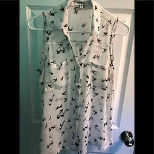 Express Portofino Black Birds Top